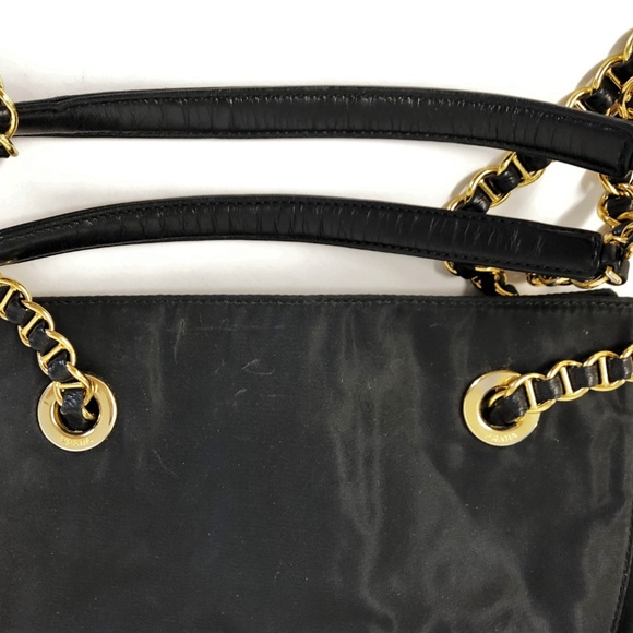 Prada Tessuto Chain-Strap Tote Black Nylon - Picture 8 of 8